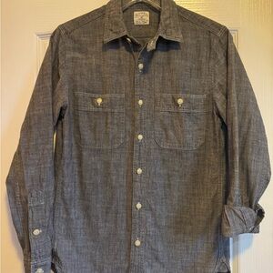 J. Crew Factory Gray Chambray Button-Up Shirt XS Slim